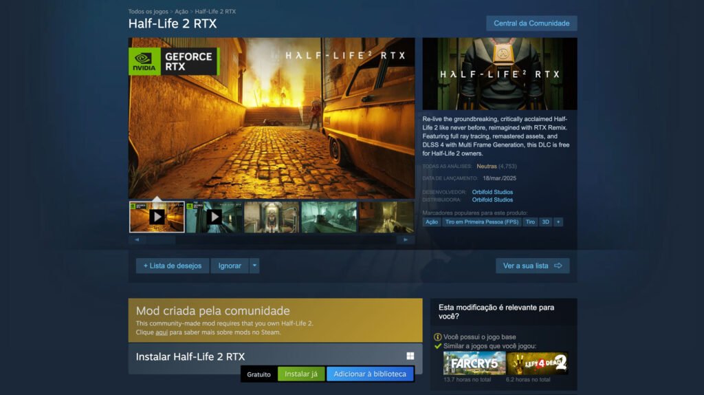 Half-Life-2-Renasce-com-RTX-1024x574 🤯 Half-Life 2 Renasce com RTX: Ray Tracing, DLSS e Neural Shaders Levam o Clássico a um Novo Nível! 🚀